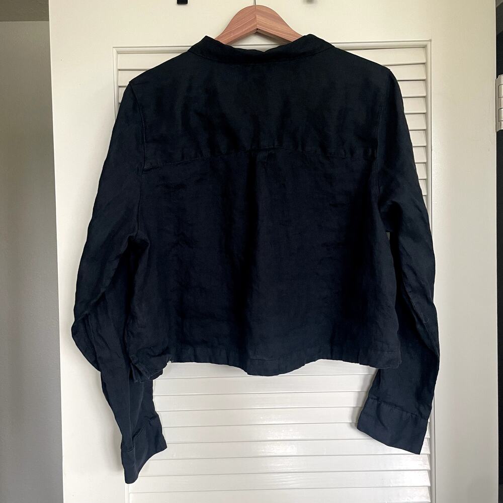 Joie Women's 100% Linen Black Button Down Size XL Minimalist Quiet Luxury - Picture 3 of 7